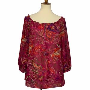 Chaps Paisley Print Blouse